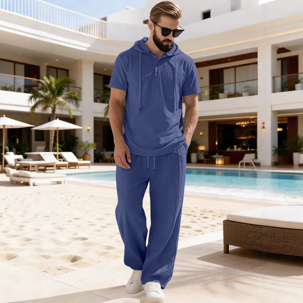 Short Sleeve Hoodie Two Piece Set
