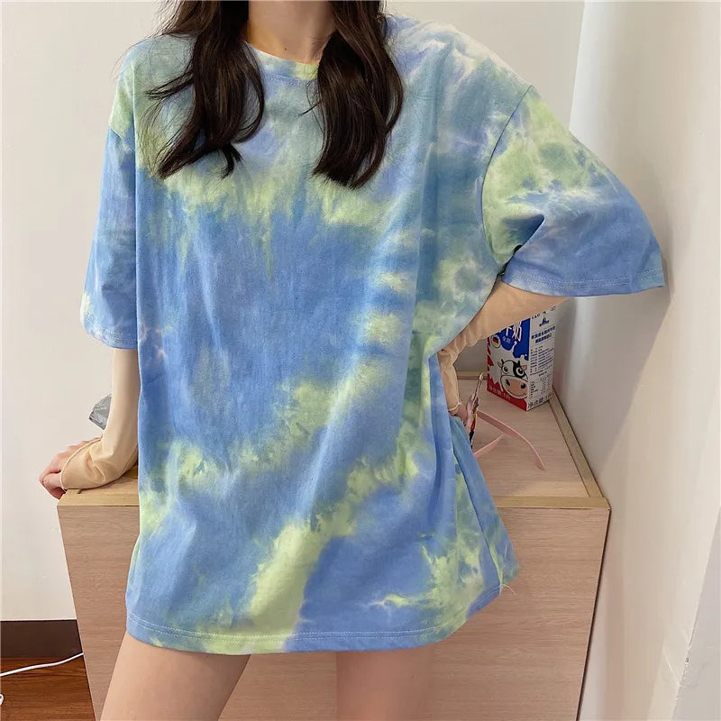 Women's Tie Dye Short Sleeve Shirt