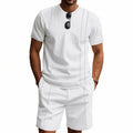 Solid Color Shirt and Shorts Set